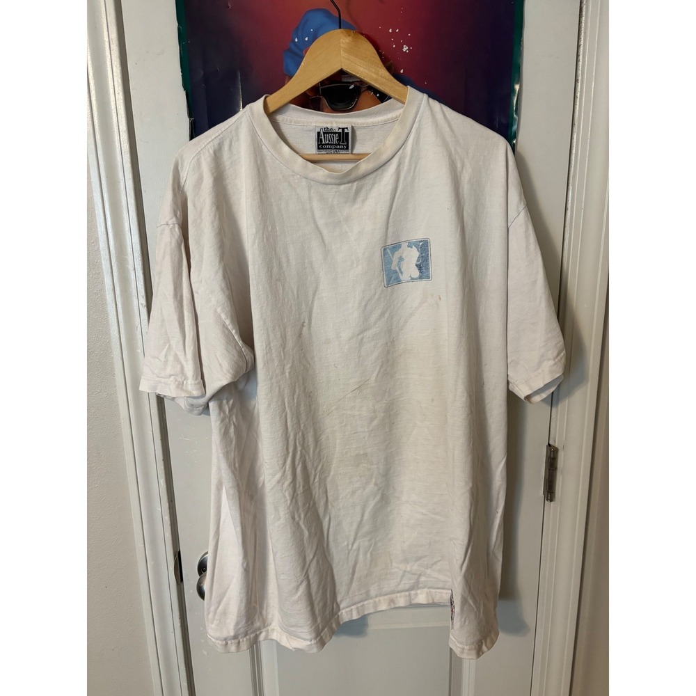 Vintage 90s Aussie T Company Hockey Hell Freezes Over T-Shirt Mens XL White USA